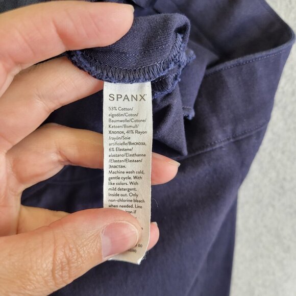 Spanx Pants Womens LP Blue Polished Ankle Slim Slimming Pull On High Rise - Picture 5 of 13